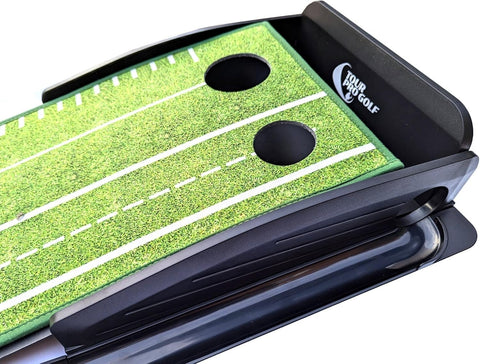 Professional Golf Putting Mat Training Aid 2 Holes Ball Return Indoor Practice
