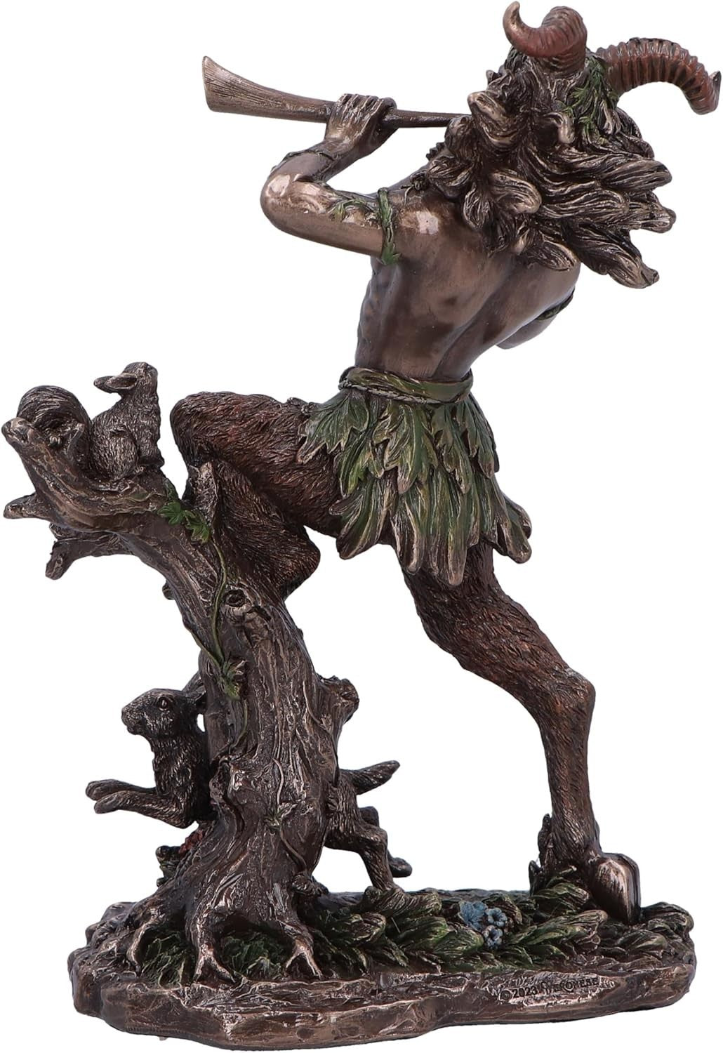 Bronze Satyr Nature Spirit Figurine • Mythology Resin Statue • Hand-Painted