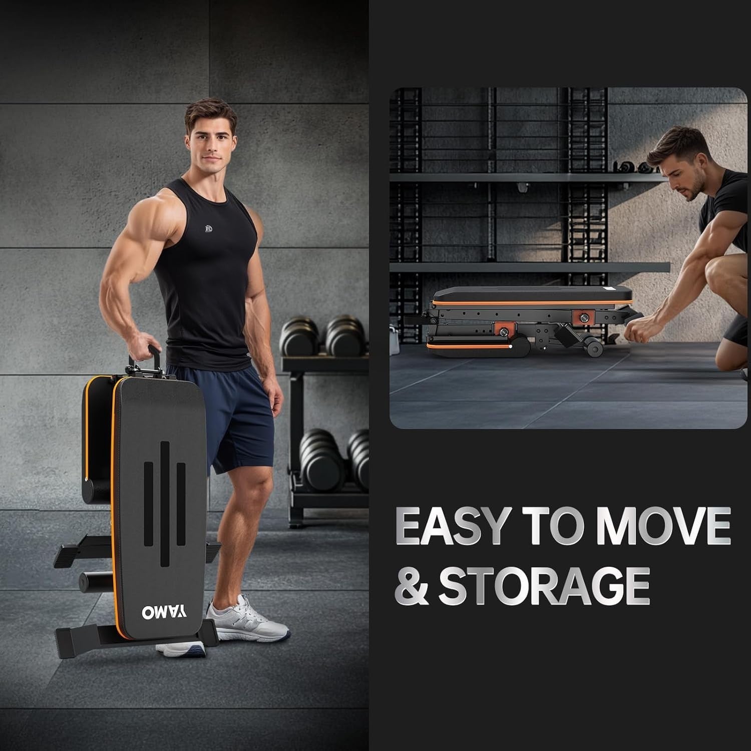 Heavy Duty Foldable Workout Bench 300kg Multi-Angle Home Training