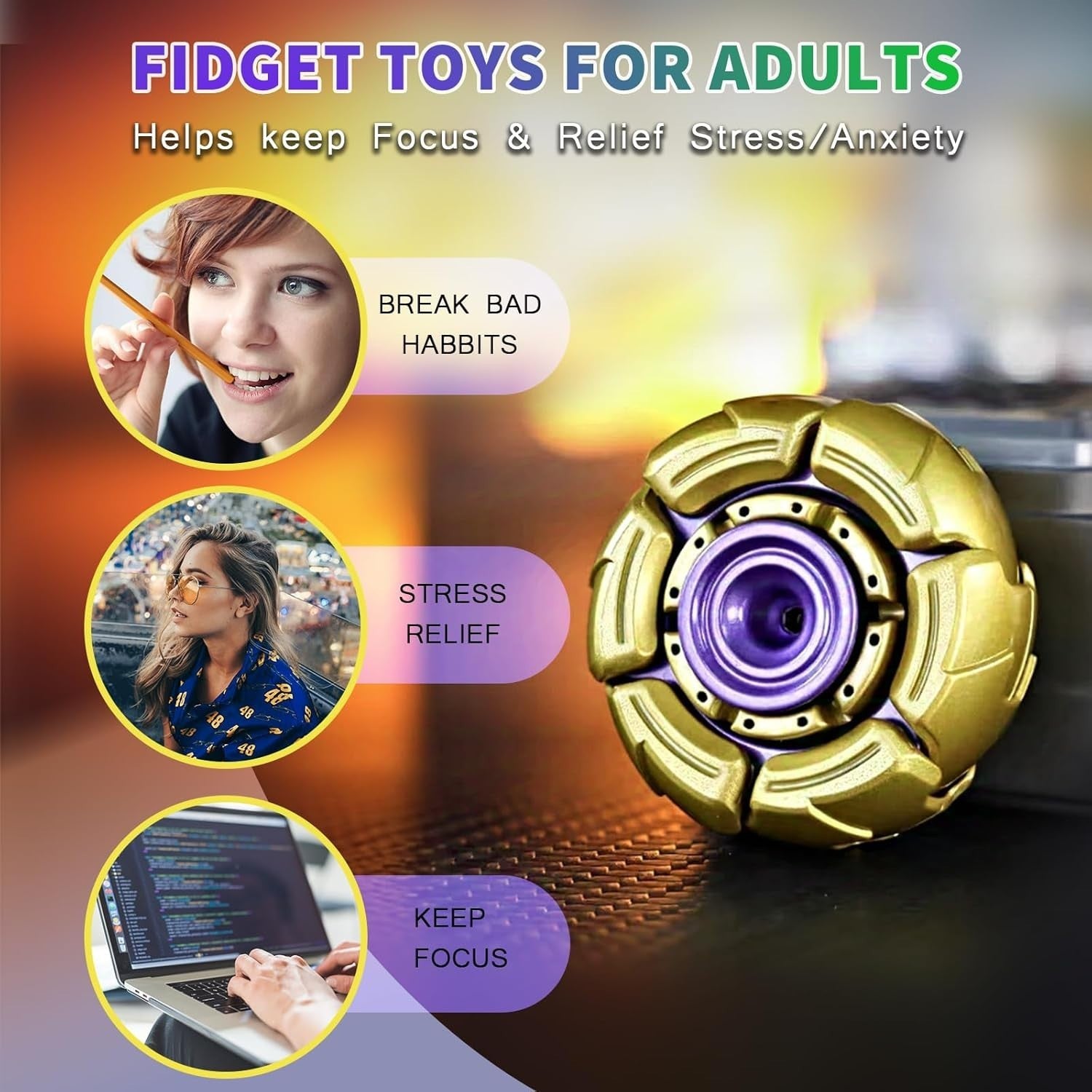 Alloy UFO Fidget Spinner Open Shell Smooth Spin EDC Stress Relief