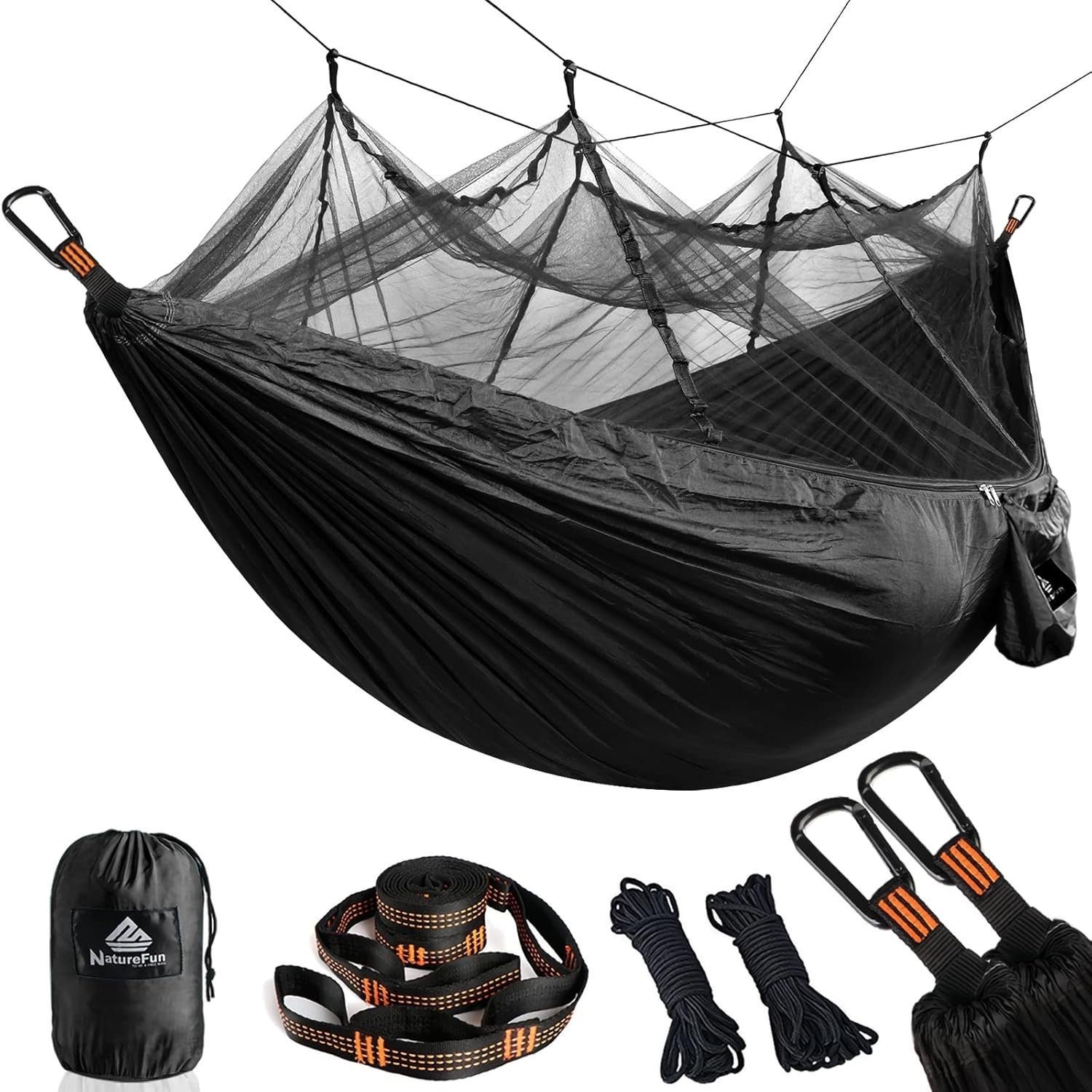 Camping Hammock with Mosquito Net 300kg Load 275x140cm Portable Outdoor Travel