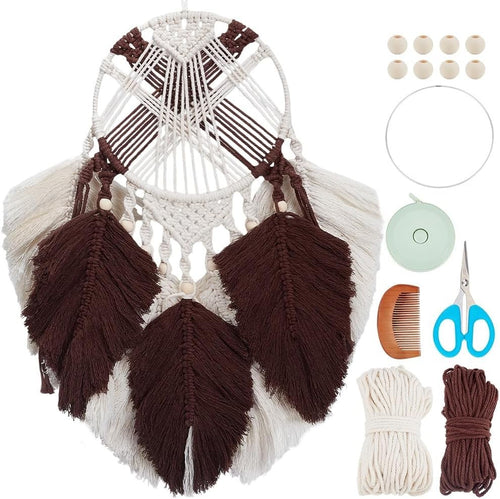 DIY Macrame Dreamcatcher Kit Boho Wall Hanging Craft Set