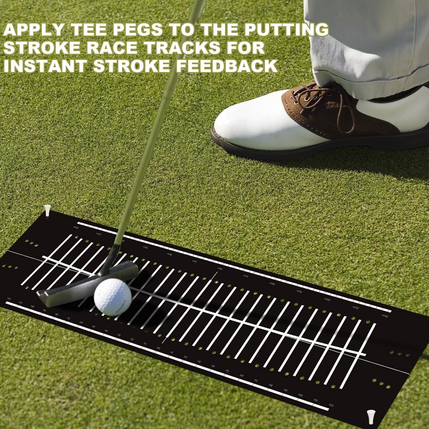 Indoor Golf Putting Mat Alignment Trainer 30x8.27in Practice Aid