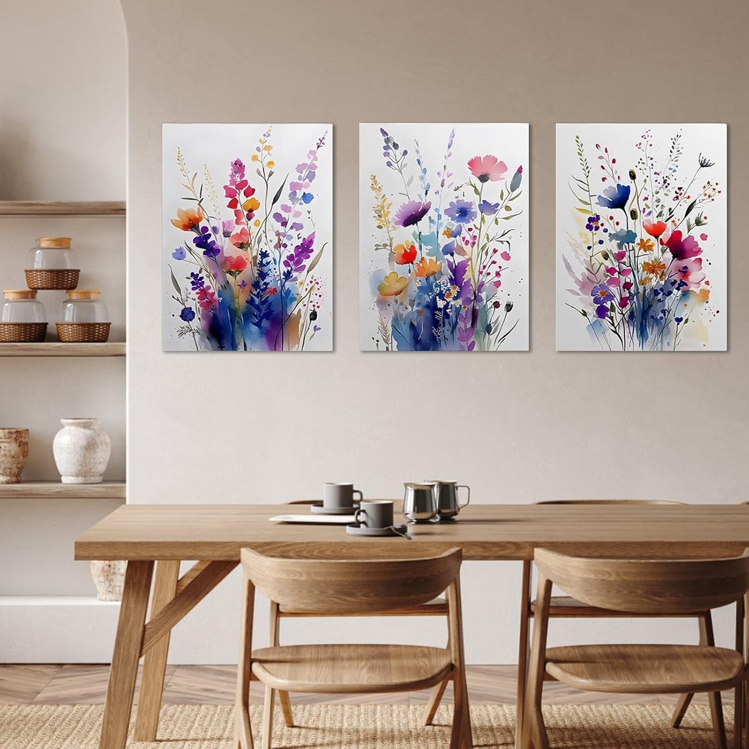 Floral Canvas Wall Art 12x16in Framed Colourful Flower Print