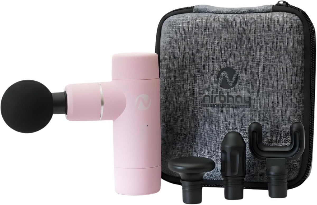 Mini Deep Tissue Massage Gun Quiet Muscle Relief 4 Heads Portable Case