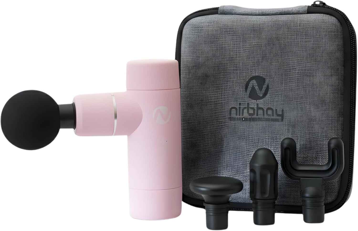 Mini Deep Tissue Massage Gun Quiet Muscle Relief 4 Heads Portable Case