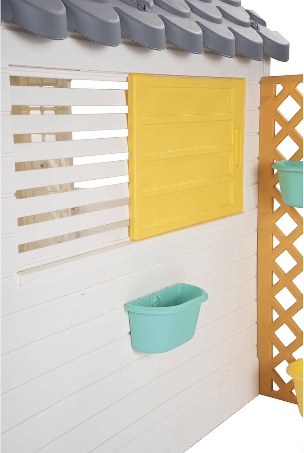 Kids Garden Playhouse with Fence Outdoor Plastic Play House Easy Build