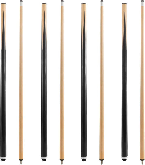4x 58in Pool Cue Sticks 13mm Tip Hardwood 2 Piece House Bar Set