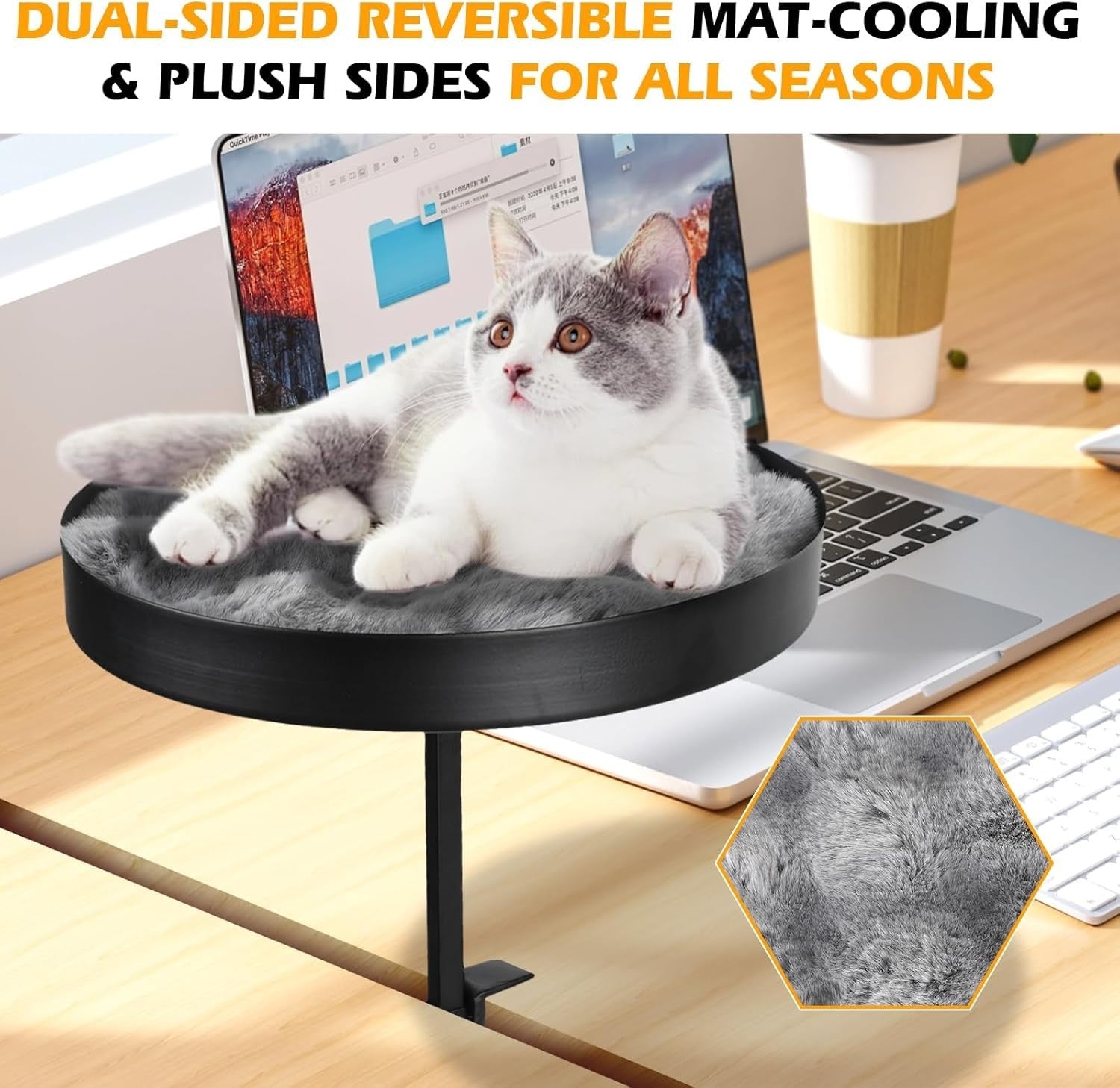 Clamp On Desk Cat Bed Space Saving Cat Hammock Elevated Perch
