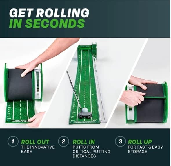 Golf Putting Mat Indoor 9.5ft Automatic Ball Return Realistic Practice Green