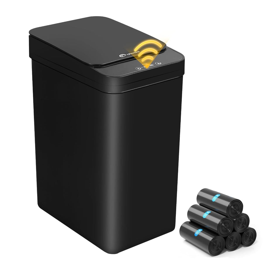 4 Gallon Touchless Motion Sensor Trash Can Black Smart Bin