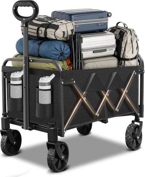 Lightweight Folding Camping Wagon 100kg Compact Festival Garden Trolley Black