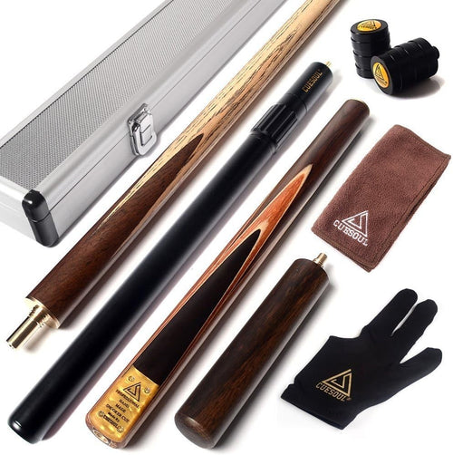 Elite 57in 3/4 Snooker Cue 18oz 9.5mm Tip Dual Extensions Case