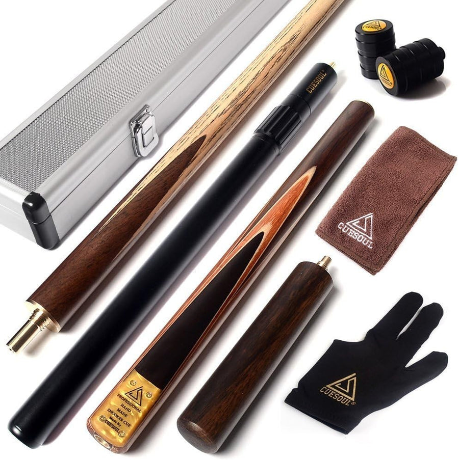 Elite 57in 3/4 Snooker Cue 18oz 9.5mm Tip Dual Extensions Case