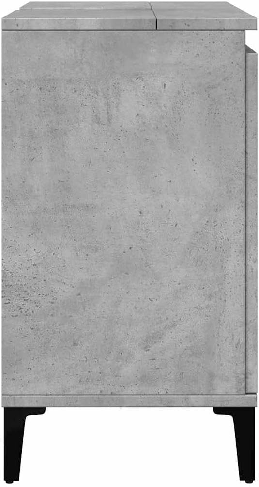 Concrete Grey Under Sink Cabinet 58x33x60cm Modern Bathroom Vanity Unit