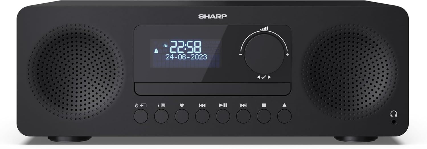 60W Hi-Fi Stereo System Bluetooth DAB Radio CD Player USB AUX Wooden Speakers