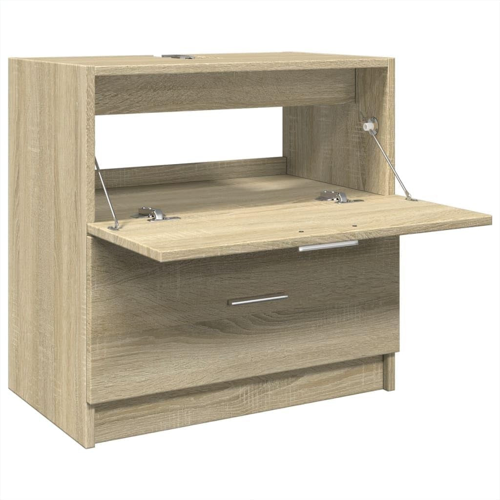 Sonoma Oak Bathroom Sink Cabinet 59x37x59cm Modern Under Sink Storage Unit
