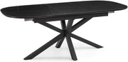 Extending Sintered Stone Dining Table Black Modern Heatproof Scratchproof