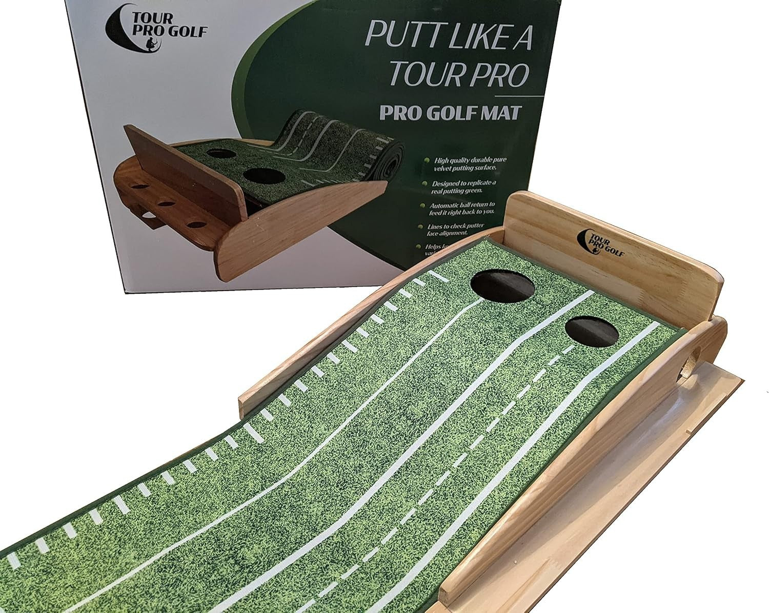 Premium Indoor Golf Putting Mat Ball Return Training Aid Home Practice