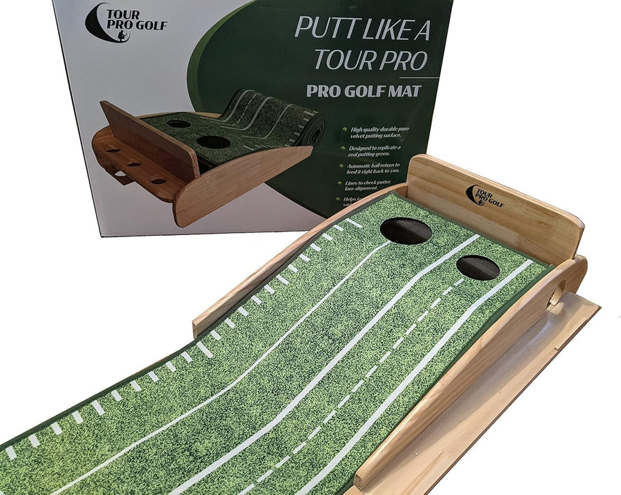 Premium Indoor Golf Putting Mat Ball Return Training Aid Home Practice