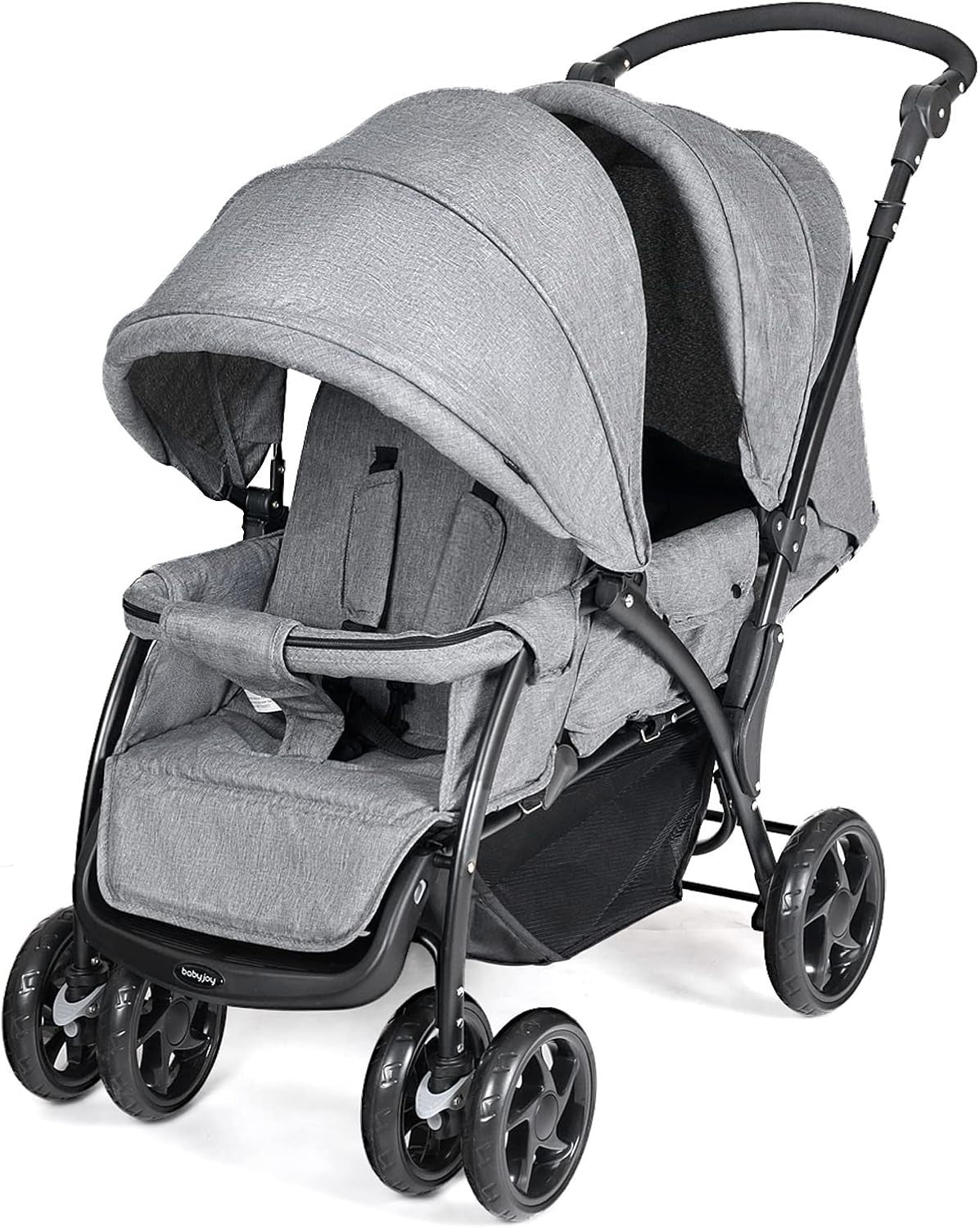 Double Baby Stroller Tandem Pushchair Adjustable Handle Foldable 30kg