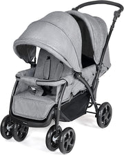 Double Baby Stroller Tandem Pushchair Adjustable Handle Foldable 30kg
