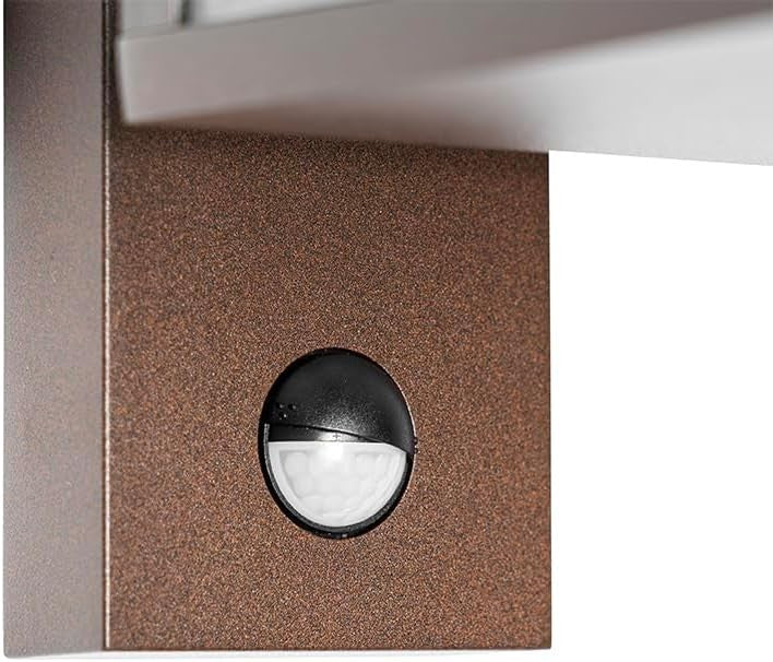 Outdoor Wall Light Rust Brown IP44 E27 Motion Sensor