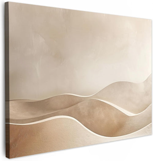 Beige Abstract Canvas Wall Art 40x30cm Framed Modern Hills Print