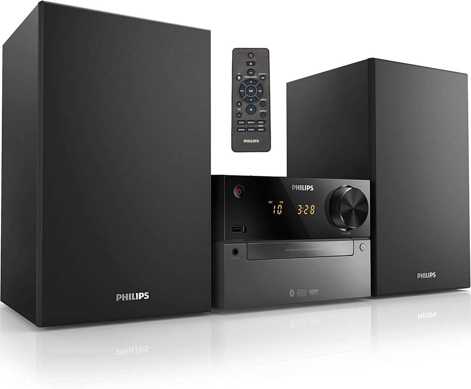 Micro Hi-Fi Music System Bluetooth DAB+ FM USB CD MP3 60W Bass Reflex Stereo