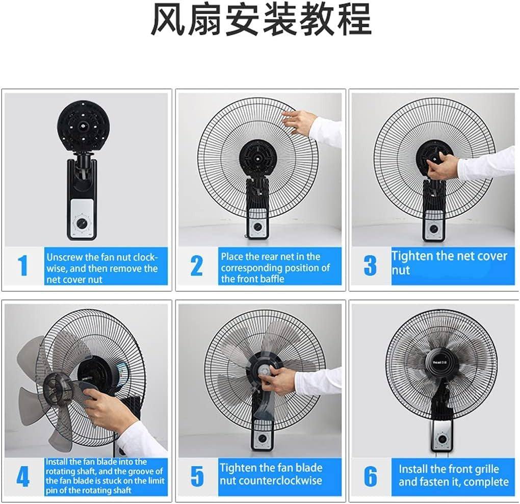 18-Inch Wall Fan Home – 3-Speed Remote Oscillating Electric Fan with Transformer