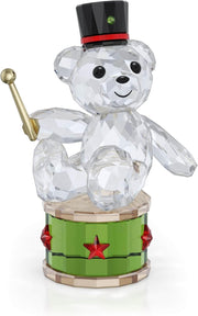 Holiday Crystal Bear Figurine 2025 – 730 Facets Luxury Ornament on Drum Display