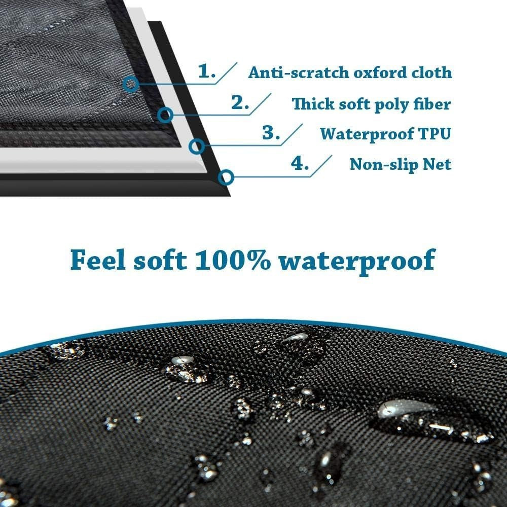 Front Dog Car Seat Cover Waterproof Non Slip Scratch Proof 50cm Black