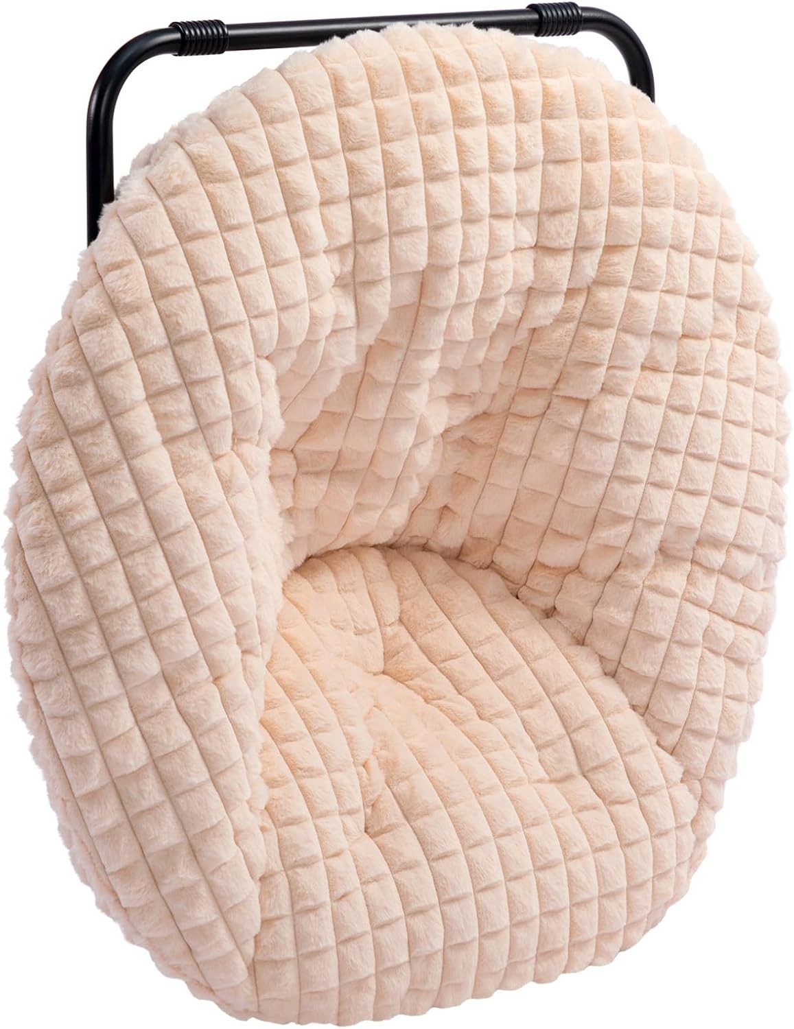Comfy Faux Fur Folding Moon Chair - Portable Lounge Chair for Living Room
