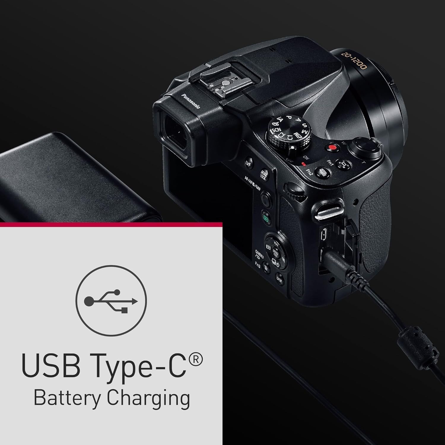 18.1MP 4K Bridge Camera 60X Zoom OLED Viewfinder USB-C Black