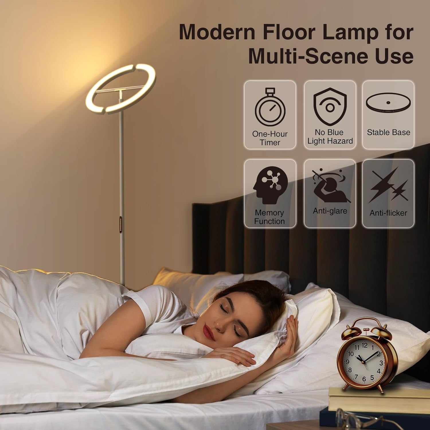 LED Uplighter Floor Lamp Dimmable Remote Touch Modern Standing Light