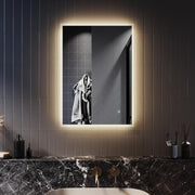 LED Bathroom Mirror 50x70cm Wall Mounted Anti-Fog Light Up Vanity Shaver