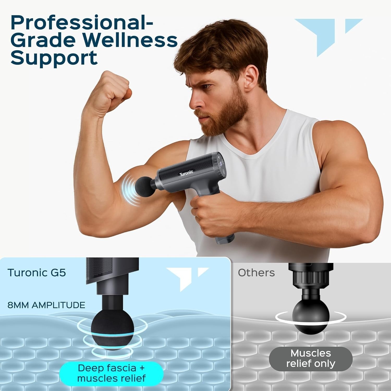 Deep Tissue Massage Gun Powerful Percussion Muscle Therapy 20 Speeds 7 Heads