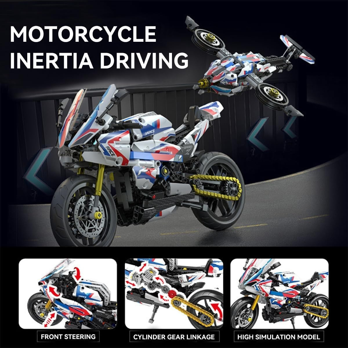 2-in-1 Motorbike & Plane Building Kit with 521 Pieces, Fun & Educational