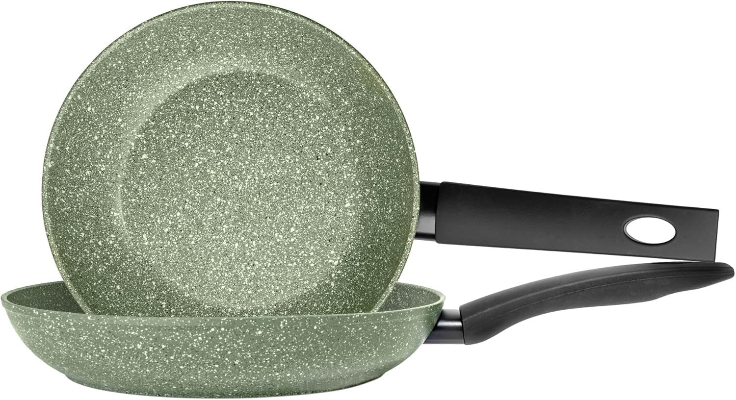 20cm & 24cm Green Eco Non Stick Frying Pan Induction Compatible Dishwasher Safe