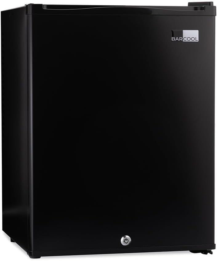 33L Black Mini Fridge Compact LED Lockable Tabletop Cooler Bedroom Office