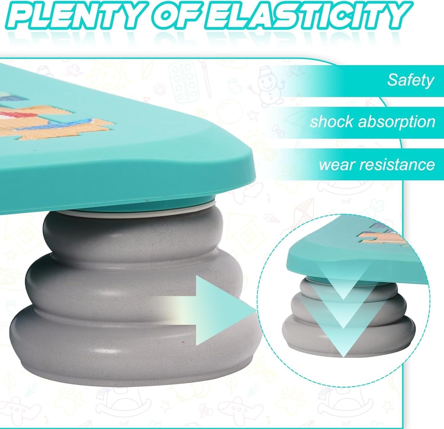 Sensory Trampoline Board for Kids Non-Slip Indoor Outdoor 75KG