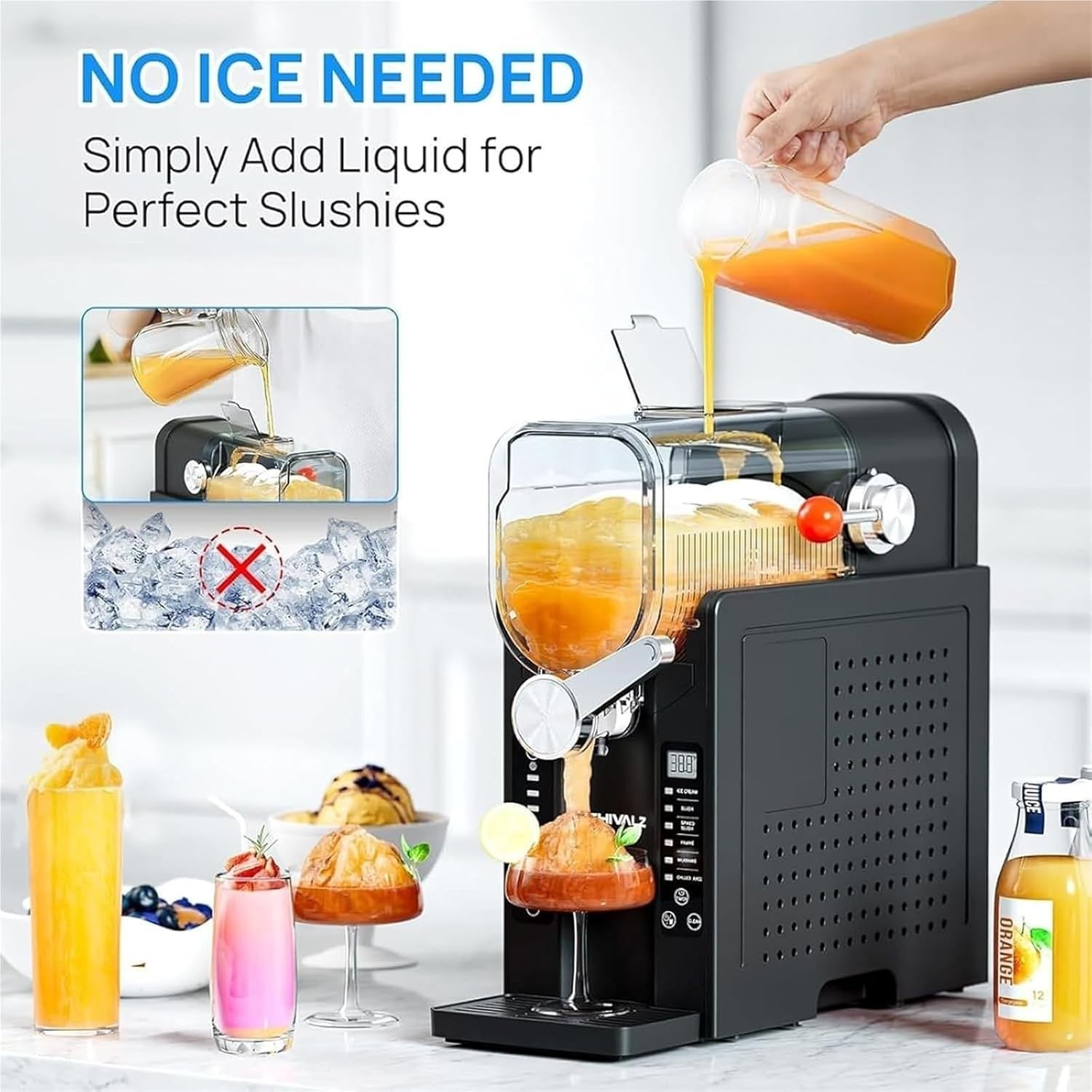 No Ice Slushie Machine 6L Frozen Drink Maker LED Display Preset Modes