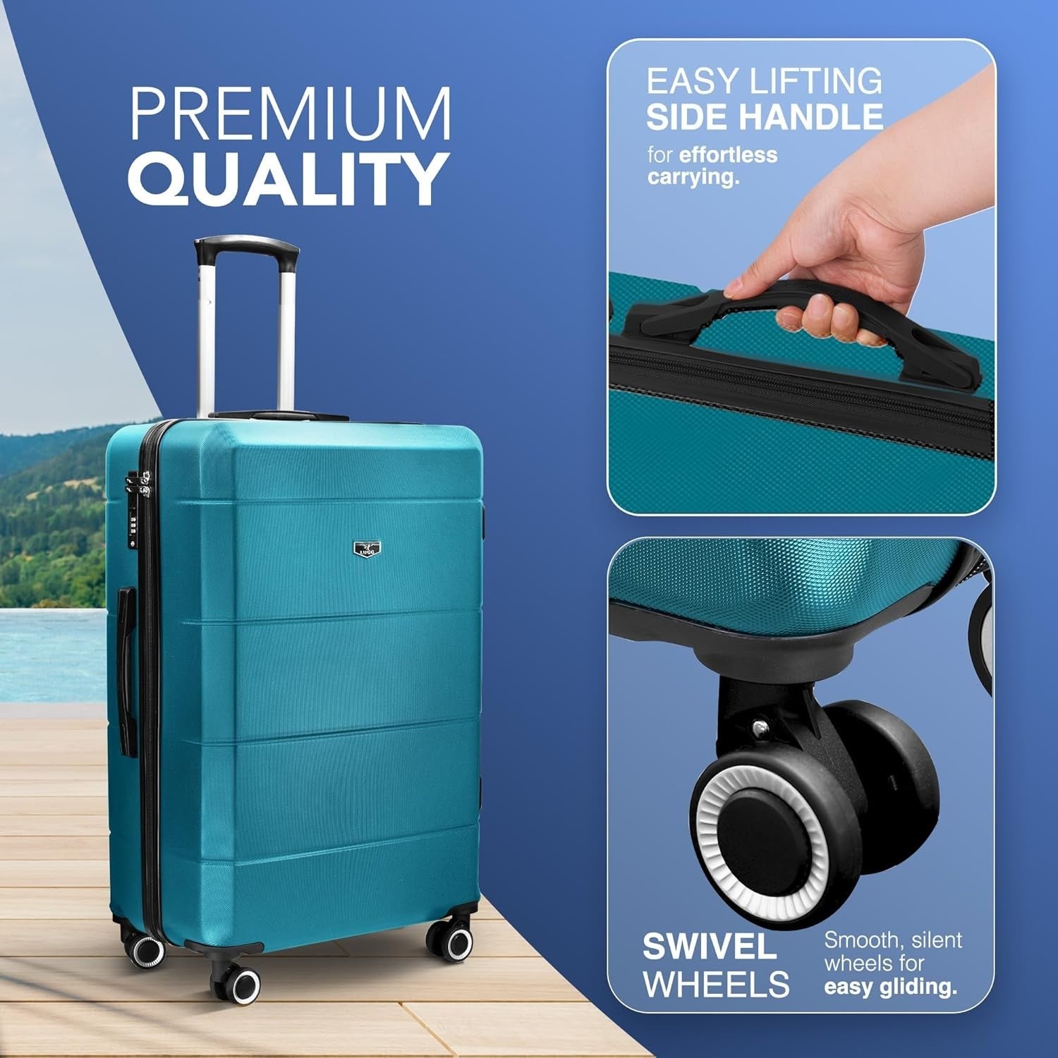 Jetset Travel Luggage 28” ABS Hard Case Spinner Wheels TSA Secure