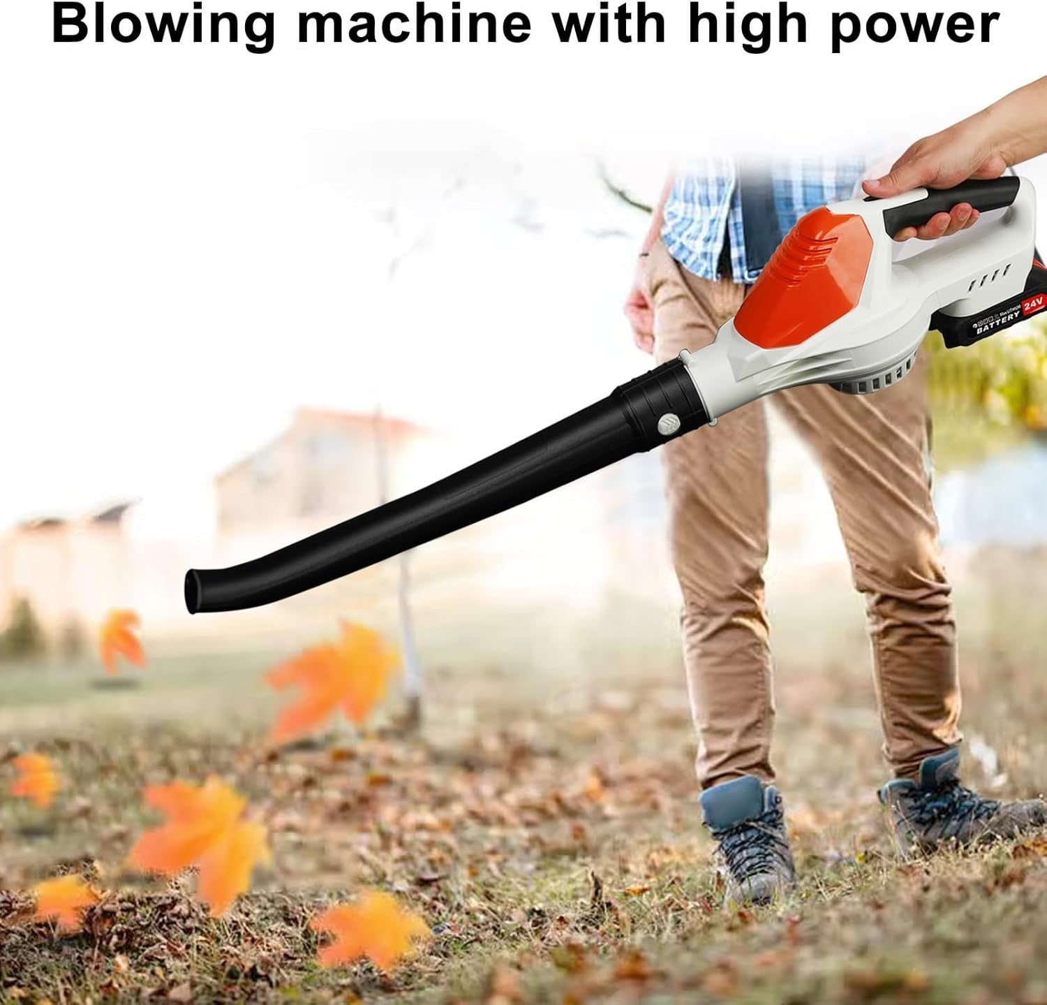 Cordless Leaf Blower 24V Dual Battery 5-Speed Lightweight Garden Cleaner