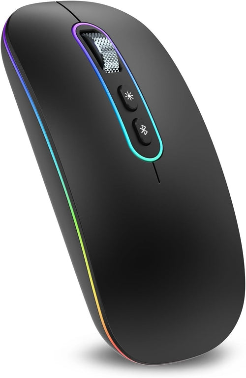 Slim Rechargeable Wireless Mouse Bluetooth 2.4G Silent Ergonomic 1600DPI