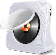 Portable Bluetooth CD Player FM Radio USB AUX HiFi Speakers Remote White