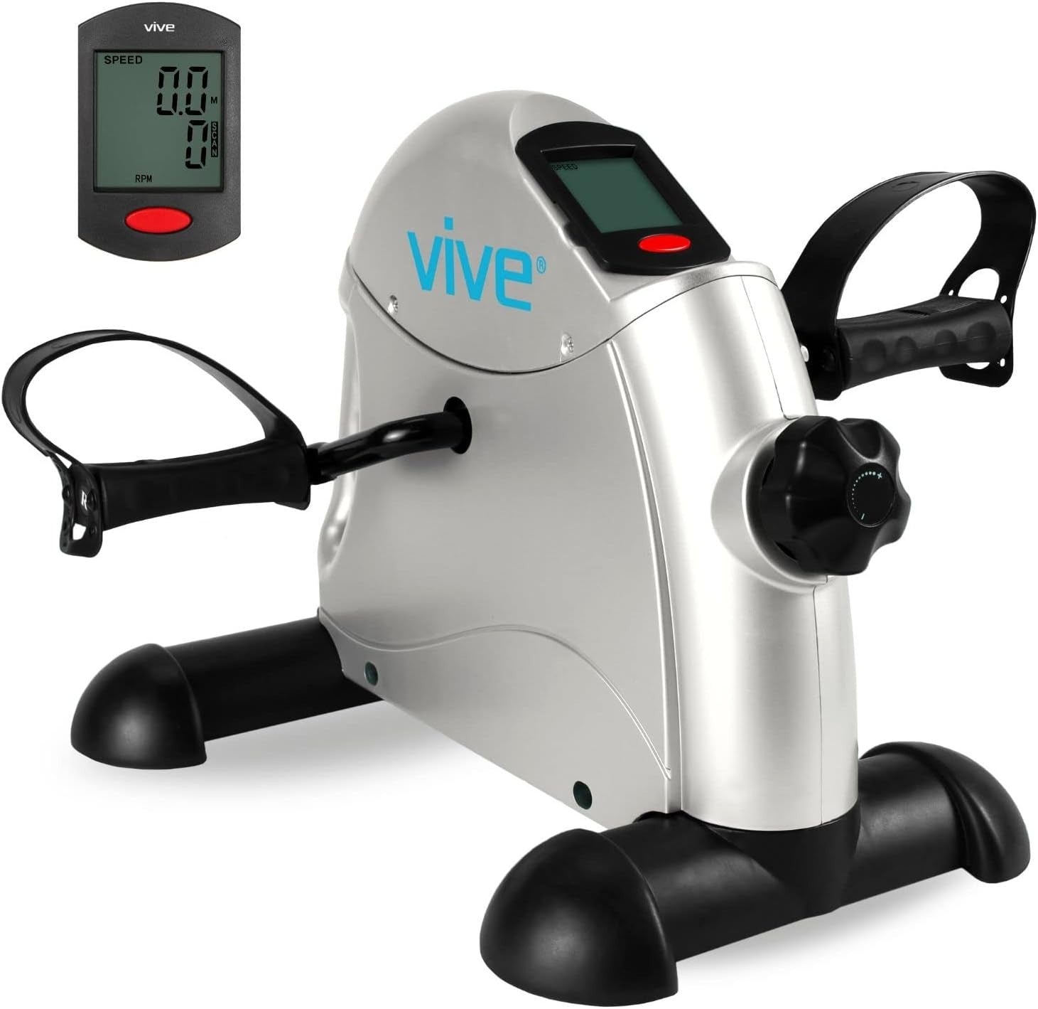 Folding Pedal Exerciser Under Desk Bike Arms Legs LCD Adjustable