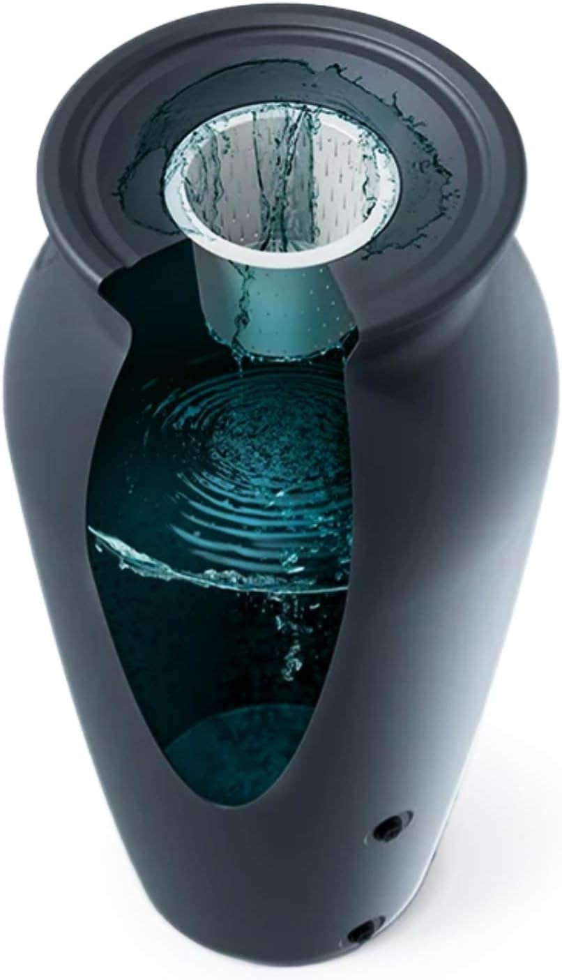 120L Decorative Rainwater Tank with Connection Kit, Round, Anthracite