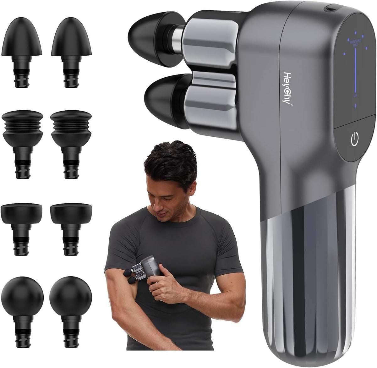 Mini Dual Head Massage Gun Deep Tissue Muscle Relief Portable Therapy Tool