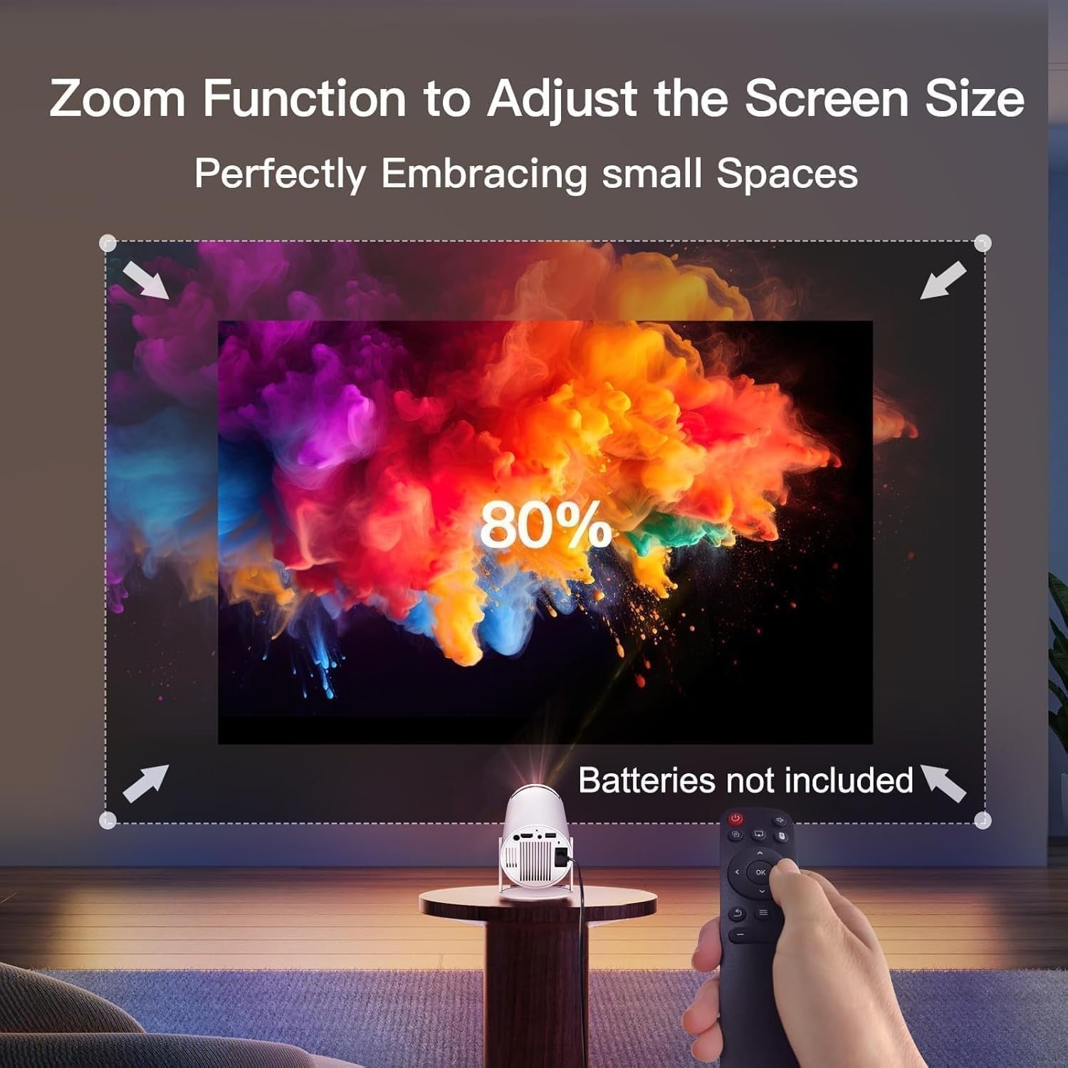 Mini Smart Projector Android 11 WiFi 6 Bluetooth 12000 Lumen Portable